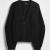 Maglione cardigan con maniche a botte