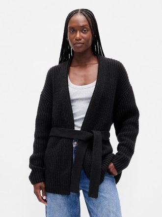 Maglione cardigan oversize avvolgente