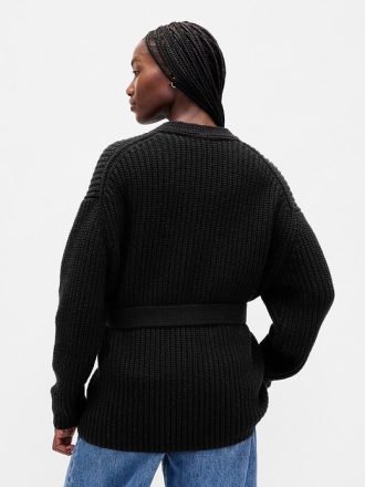 Maglione cardigan oversize avvolgente