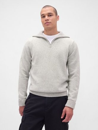 Maglione CashSoft con cerniera a un quarto