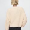 Maglione con scollo a V in 100% cotone con punto shaker