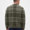 Maglione con zip a quadri spazzolati Maglione con zip a quadri spazzolati