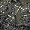 Maglione con zip a quadri spazzolati Maglione con zip a quadri spazzolati