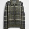 Maglione con zip a quadri spazzolati Maglione con zip a quadri spazzolati