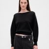 Maglione corto elasticizzato con maniche a lanterna CashSoft