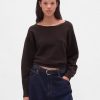 Maglione corto elasticizzato con maniche a lanterna CashSoft