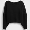 Maglione corto elasticizzato con maniche a lanterna CashSoft