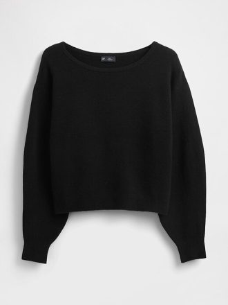 Maglione corto elasticizzato con maniche a lanterna CashSoft