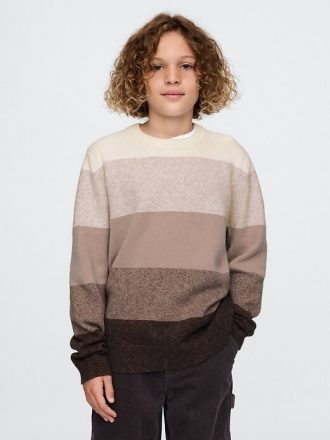 Maglione girocollo a righe CashSoft per bambini