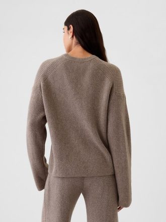 Maglione girocollo CashSoft Shaker-Stitch
