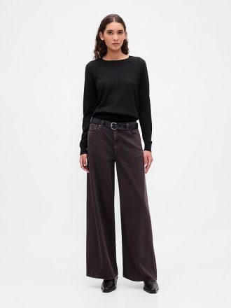 Maglione girocollo in lana merino