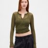Maglione Henley a coste trasparenti