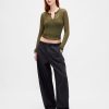 Maglione Henley a coste trasparenti