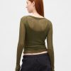 Maglione Henley a coste trasparenti