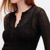 Maglione Henley a coste trasparenti Maglione Henley a coste trasparenti
