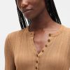 Maglione Henley a coste trasparenti Maglione Henley a coste trasparenti