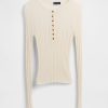 Maglione Henley a coste trasparenti