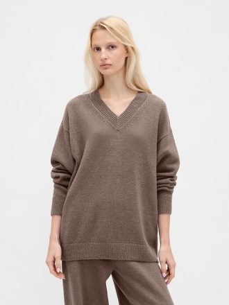 Maglione oversize con scollo a V CashSoft