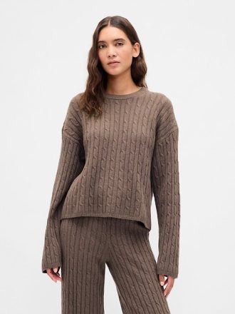 Maglione oversize in maglia a trecce CashSoft