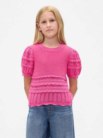 Maglione per bambini con motivo misto smerlato