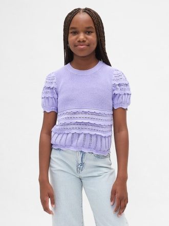 Maglione per bambini con motivo misto smerlato