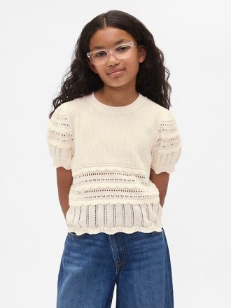 Maglione per bambini con motivo misto smerlato