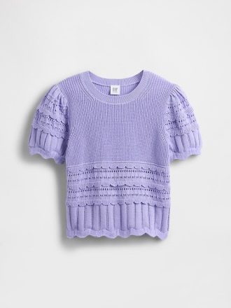 Maglione per bambini con motivo misto smerlato