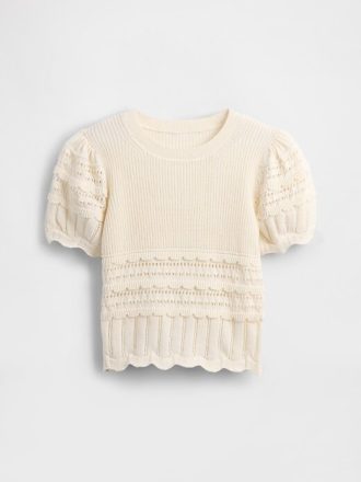 Maglione per bambini con motivo misto smerlato