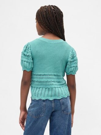 Maglione per bambini con motivo misto smerlato
