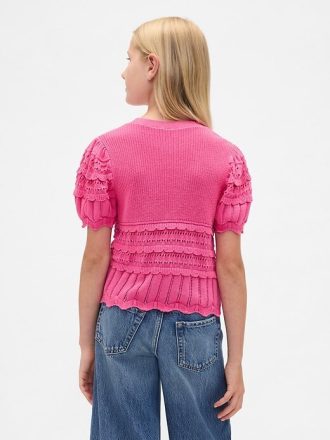 Maglione per bambini con motivo misto smerlato