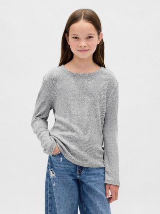 Maglione per bambini in maglia a coste Softspun con lacci laterali