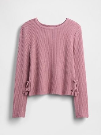 Maglione per bambini in maglia a coste Softspun con lacci laterali