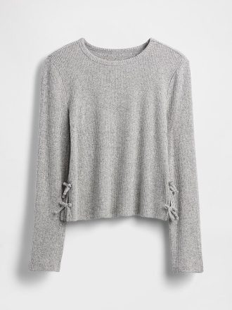 Maglione per bambini in maglia a coste Softspun con lacci laterali