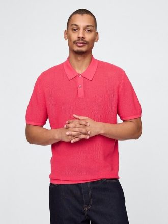 Maglione polo all’uncinetto testurizzato