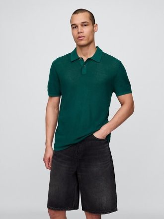 Maglione polo all’uncinetto testurizzato