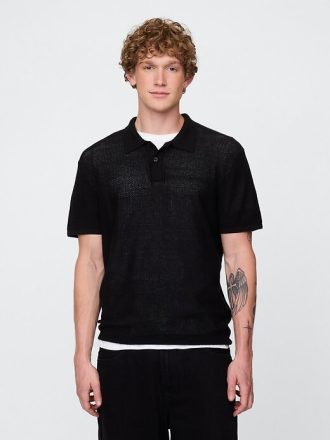 Maglione polo all’uncinetto testurizzato