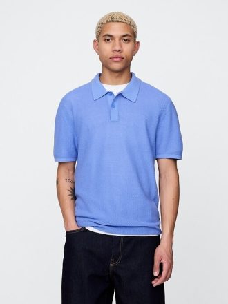 Maglione polo all’uncinetto testurizzato