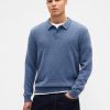Maglione polo in misto lana merino Maglione polo in misto lana merino