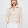 Maglione pullover con mezza zip in 100% cotone Maglione pullover con mezza zip in 100% cotone