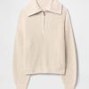 Maglione pullover con mezza zip in 100% cotone Maglione pullover con mezza zip in 100% cotone