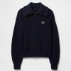 Maglione pullover con mezza zip in 100% cotone Maglione pullover con mezza zip in 100% cotone