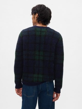 Maglione scozzese con scollo a V