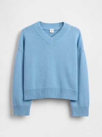 Maglione squadrato con scollo a V per bambini