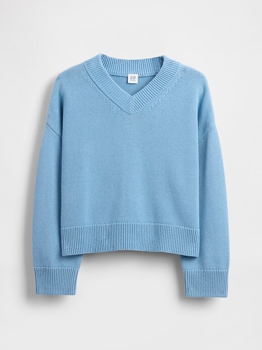 Maglione squadrato con scollo a V per bambini Maglione squadrato con scollo a V per bambini