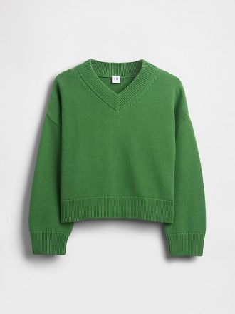 Maglione squadrato con scollo a V per bambini