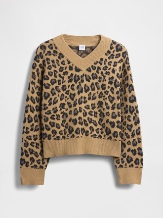 Maglione squadrato con scollo a V per bambini