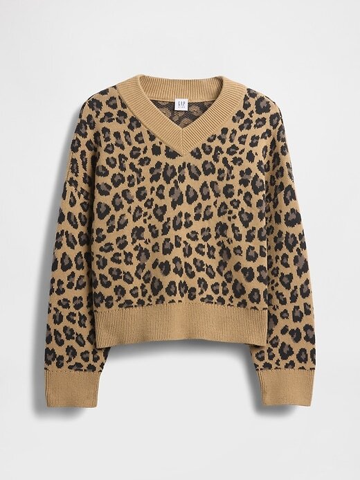 Maglione squadrato con scollo a V per bambini Maglione squadrato con scollo a V per bambini
