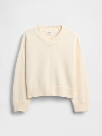 Maglione squadrato con scollo a V per bambini