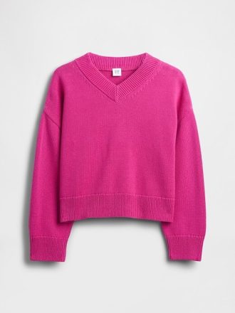Maglione squadrato con scollo a V per bambini
