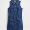 Mini abito a tubino con colletto in denim Mini abito a tubino con colletto in denim